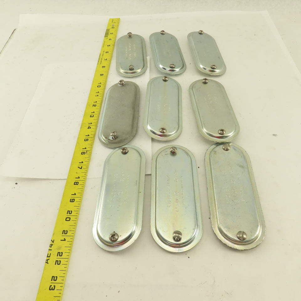 Crouse Hinds 570 1-1/2" Conduit Body Clamp Screw Cover Lot Of 9