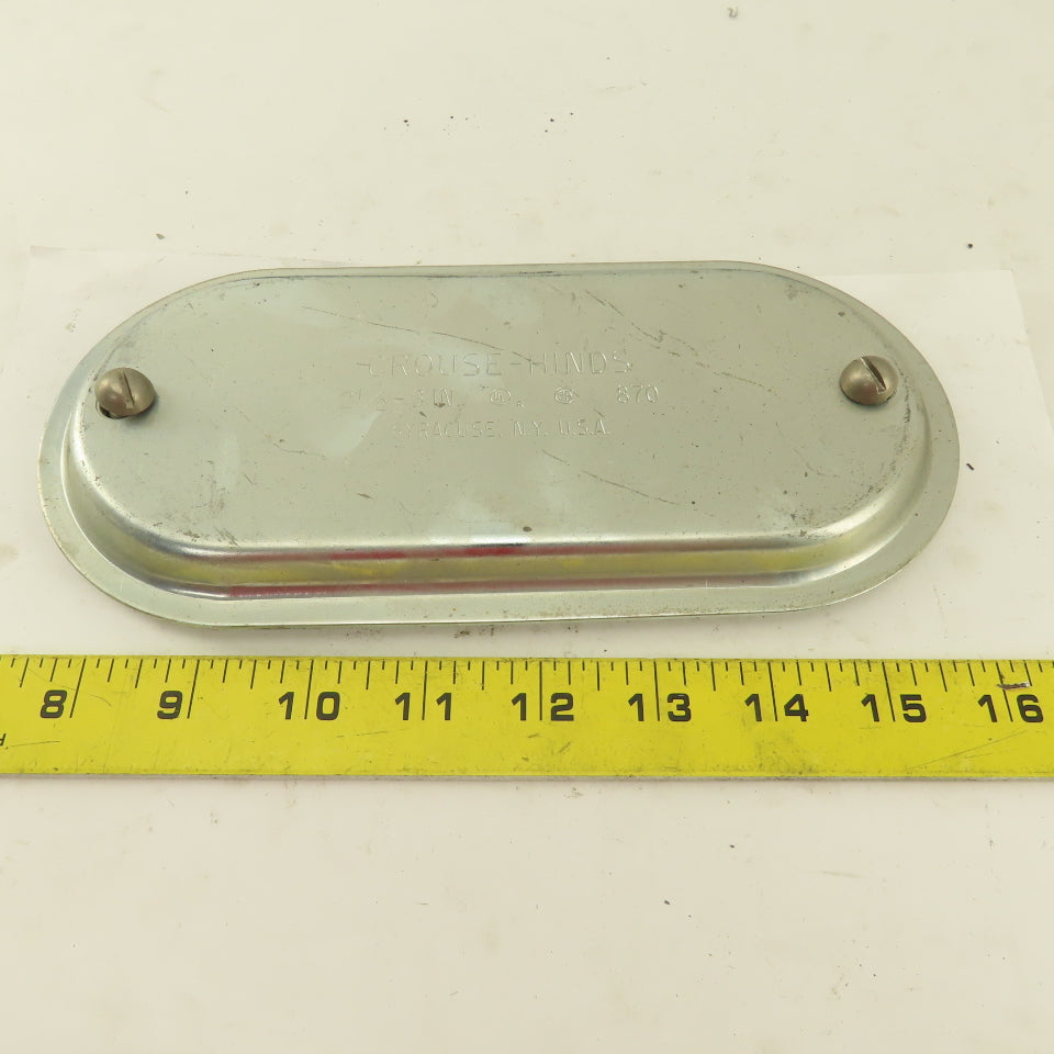 Crouse Hinds 870 2-1/2"-3" Conduit Body Cover Screw Clamp Galvanized