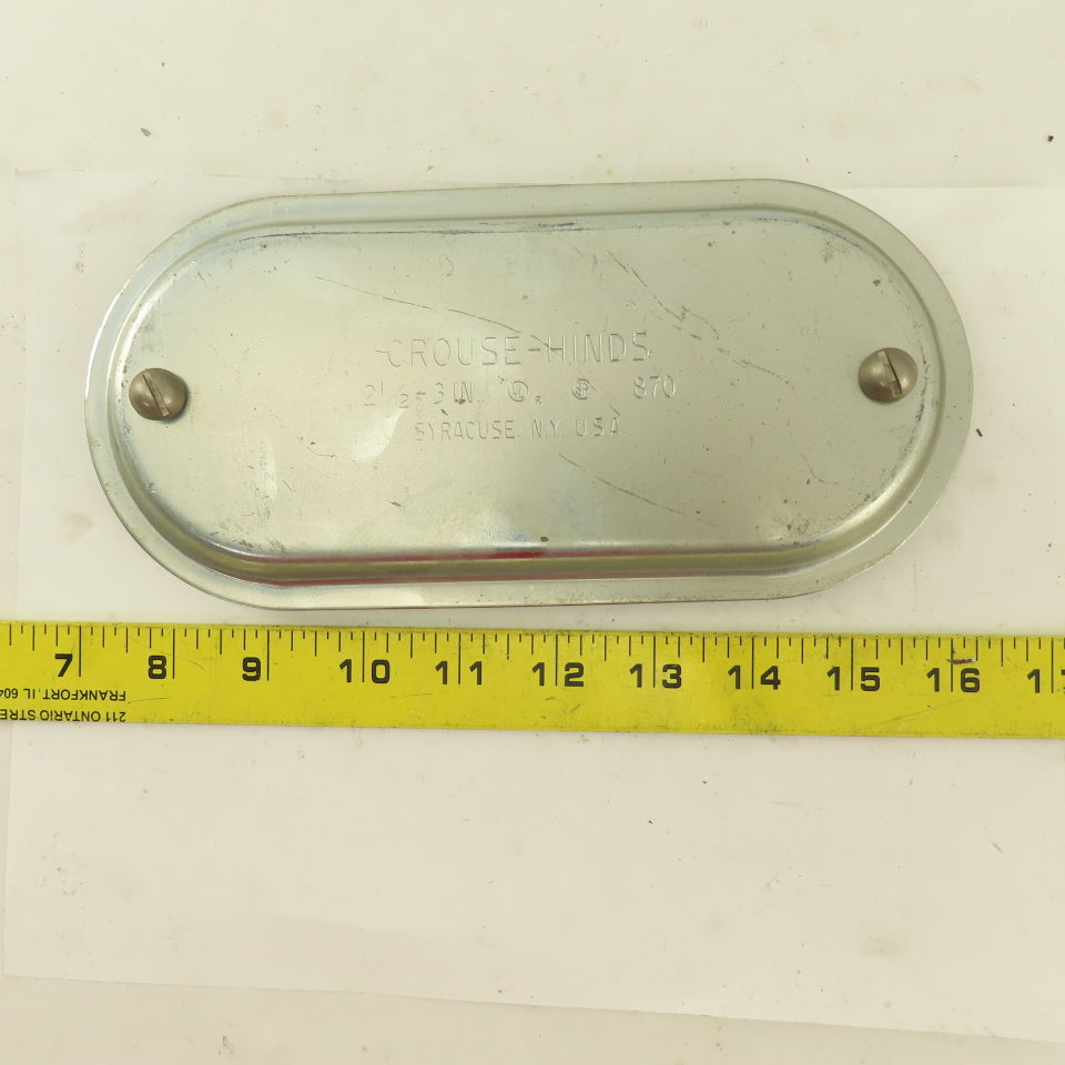 Crouse Hinds 870 2-1/2"-3" Conduit Body Cover Screw Clamp Galvanized