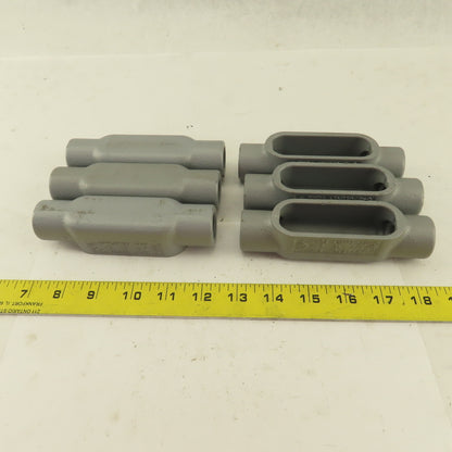 Appleton FM7 1/2 Conduit Body Straight Pass Malleable Iron Lot Of 6