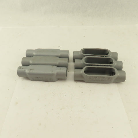 Appleton FM7 1/2 Conduit Body Straight Pass Malleable Iron Lot Of 6