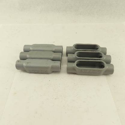Appleton FM7 1/2 Conduit Body Straight Pass Malleable Iron Lot Of 6