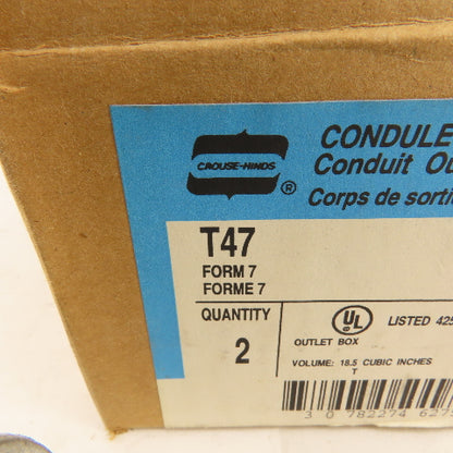 Crouse Hinds T47 From 7 Condulet 1-1/4" Conduit Body Outlet TEE Lot 2