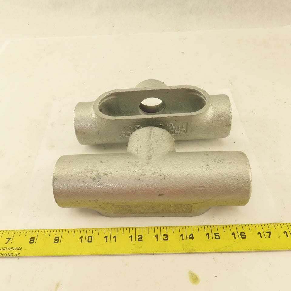 Crouse Hinds T47 From 7 Condulet 1-1/4" Conduit Body Outlet TEE Lot 2