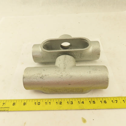 Crouse Hinds T47 From 7 Condulet 1-1/4" Conduit Body Outlet TEE Lot 2