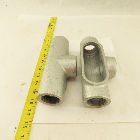 Crouse Hinds T47 From 7 Condulet 1-1/4" Conduit Body Outlet TEE Lot 2