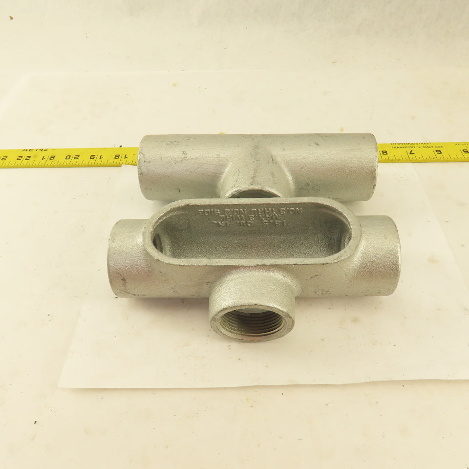 Crouse Hinds T47 From 7 Condulet 1-1/4" Conduit Body Outlet TEE Lot 2