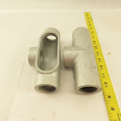 Crouse Hinds T47 From 7 Condulet 1-1/4" Conduit Body Outlet TEE Lot 2