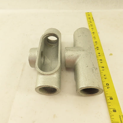 Crouse Hinds T47 From 7 Condulet 1-1/4" Conduit Body Outlet TEE Lot 2