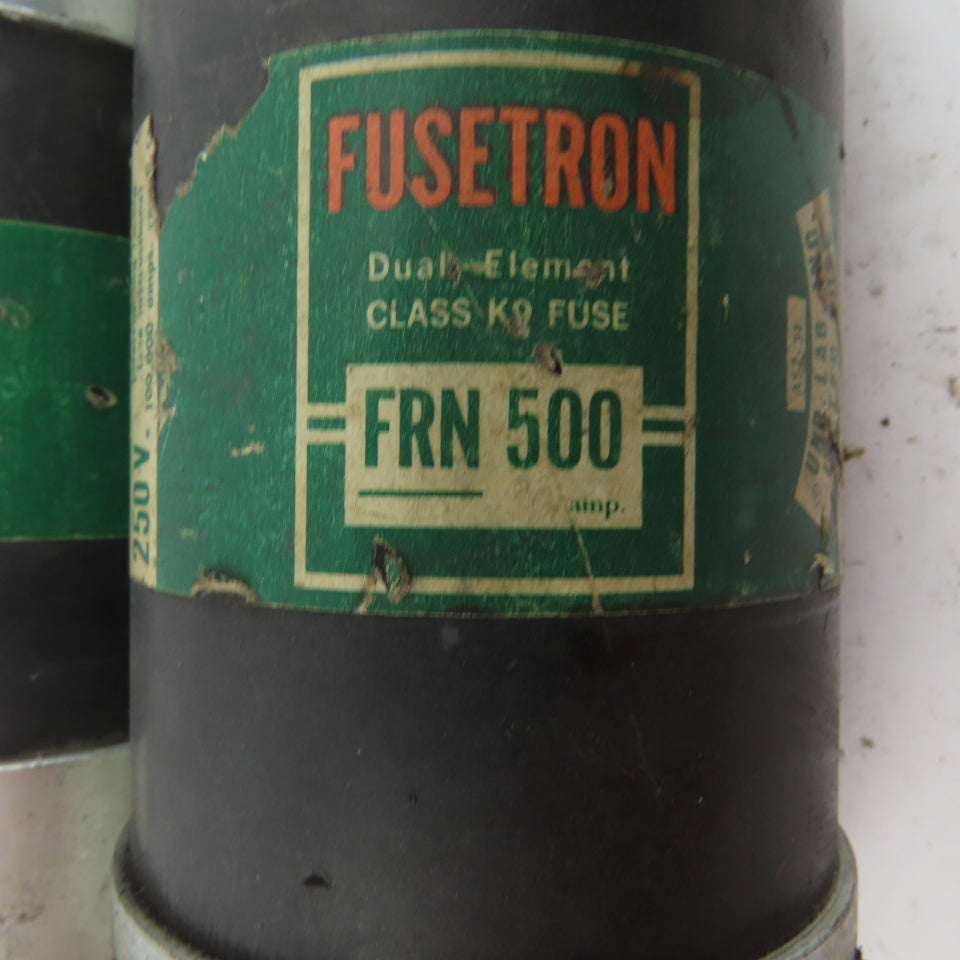 Buss FRN500 Fusetron 500A 250V Class K9 Fuse Lot Of 2