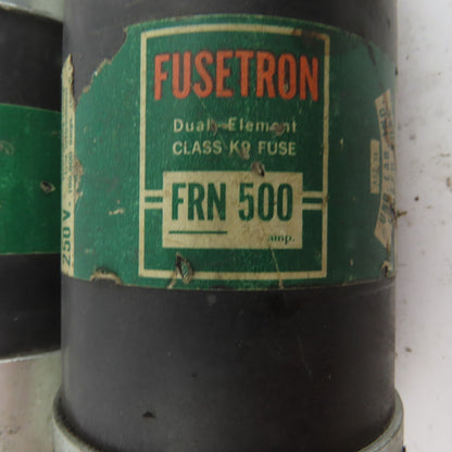 Buss FRN500 Fusetron 500A 250V Class K9 Fuse Lot Of 2