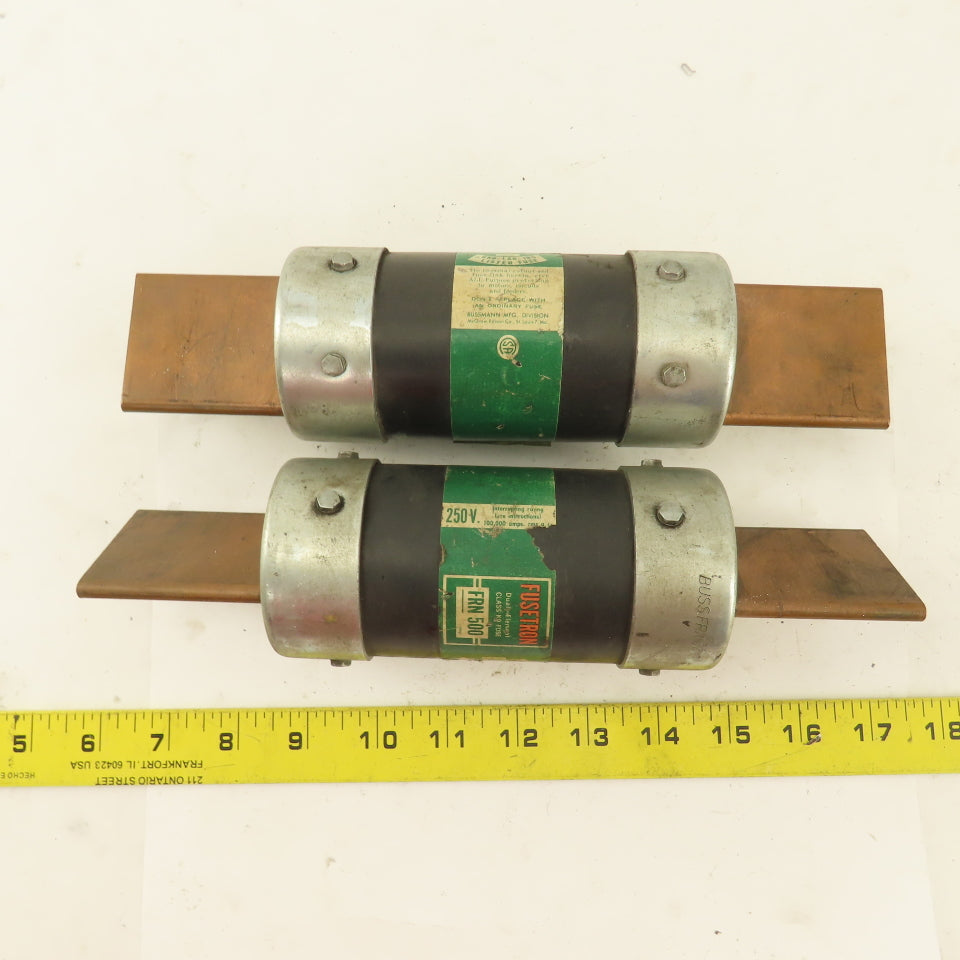 Buss FRN500 Fusetron 500A 250V Class K9 Fuse Lot Of 2