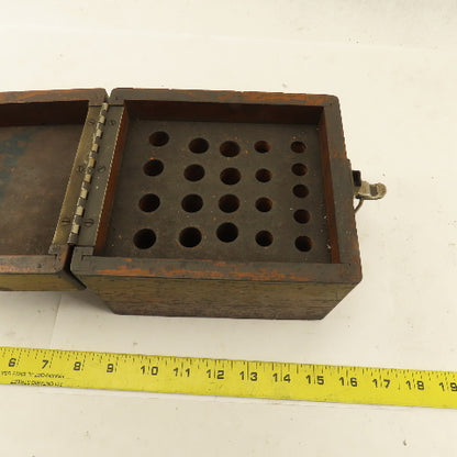 6" x 7" x 5-1/2" Tall Wooden Tooling Storage Case Holder 3/8" 1/2" Shank