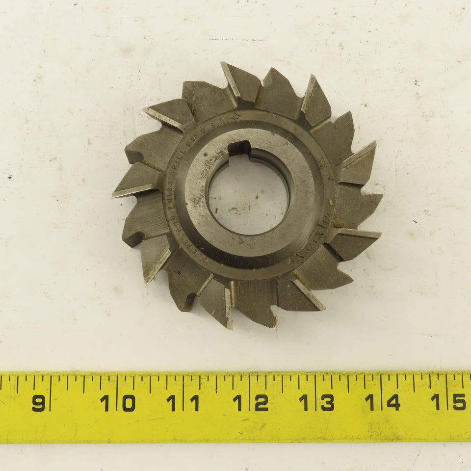 Cleveland 307-18 4 x 3/4 x 1-1/4" 18 Tooth Staggered Cross Cut End Shell Mill
