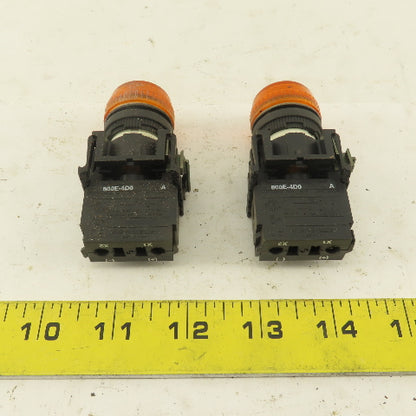 Allen Bradley 8000E-4D0 250V Max AMBER LED Pilot Indicator Light Lot of 2