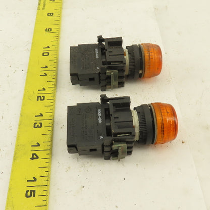 Allen Bradley 8000E-4D0 250V Max AMBER LED Pilot Indicator Light Lot of 2