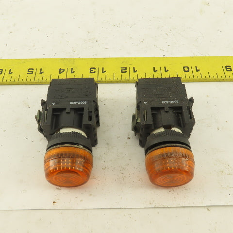 Allen Bradley 8000E-4D0 250V Max AMBER LED Pilot Indicator Light Lot of 2