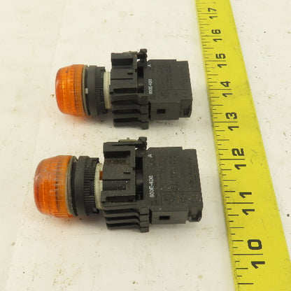 Allen Bradley 8000E-4D0 250V Max AMBER LED Pilot Indicator Light Lot of 2