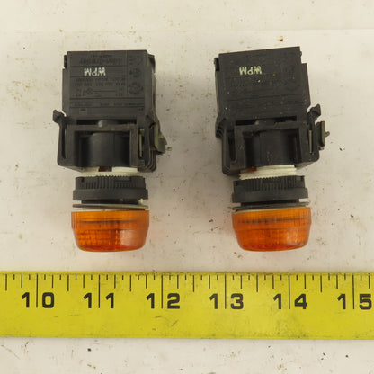 Allen Bradley 8000E-4D0 250V Max AMBER LED Pilot Indicator Light Lot of 2