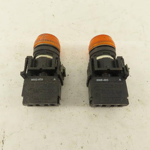 Allen Bradley 8000E-4D0 250V Max AMBER LED Pilot Indicator Light Lot of 2