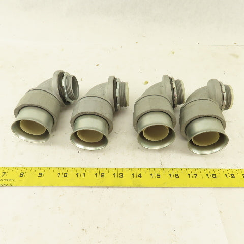 Appleton 1-1/4 Insulated 90° Malleable Iron Liquidtight Grip Connector Lot of  4