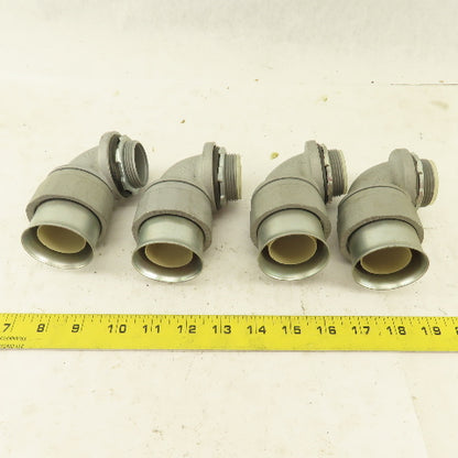Appleton 1-1/4 Insulated 90° Malleable Iron Liquidtight Grip Connector Lot of  4