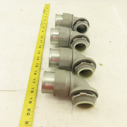 Appleton 1-1/4 Insulated 90° Malleable Iron Liquidtight Grip Connector Lot of  4