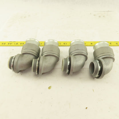 Appleton 1-1/4 Insulated 90° Malleable Iron Liquidtight Grip Connector Lot of  4