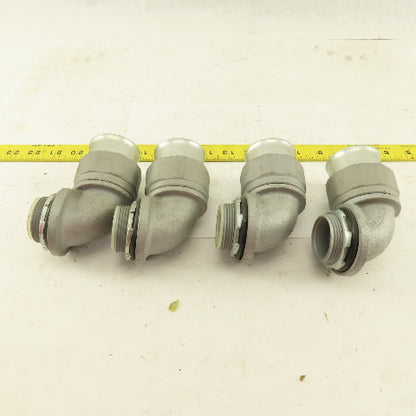 Appleton 1-1/4 Insulated 90° Malleable Iron Liquidtight Grip Connector Lot of  4