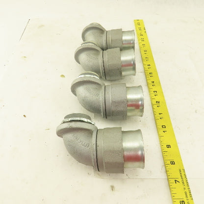 Appleton 1-1/4 Insulated 90° Malleable Iron Liquidtight Grip Connector Lot of  4
