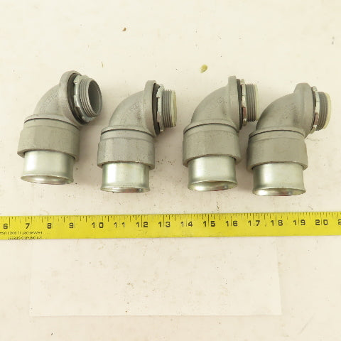 Appleton 1-1/4 Insulated 90° Malleable Iron Liquidtight Grip Connector Lot of  4
