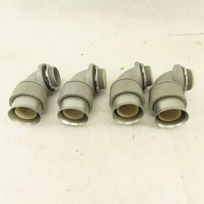 Appleton 1-1/4 Insulated 90° Malleable Iron Liquidtight Grip Connector Lot of  4