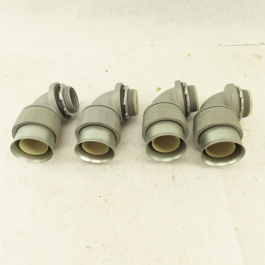 Appleton 1-1/4 Insulated 90° Malleable Iron Liquidtight Grip Connector Lot of  4
