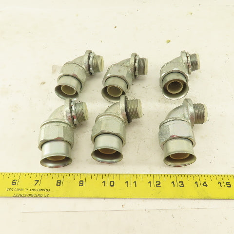 Appleton 3/4" Insulated 90° Malleable Iron Liquidtight Grip Connector Lot of 6