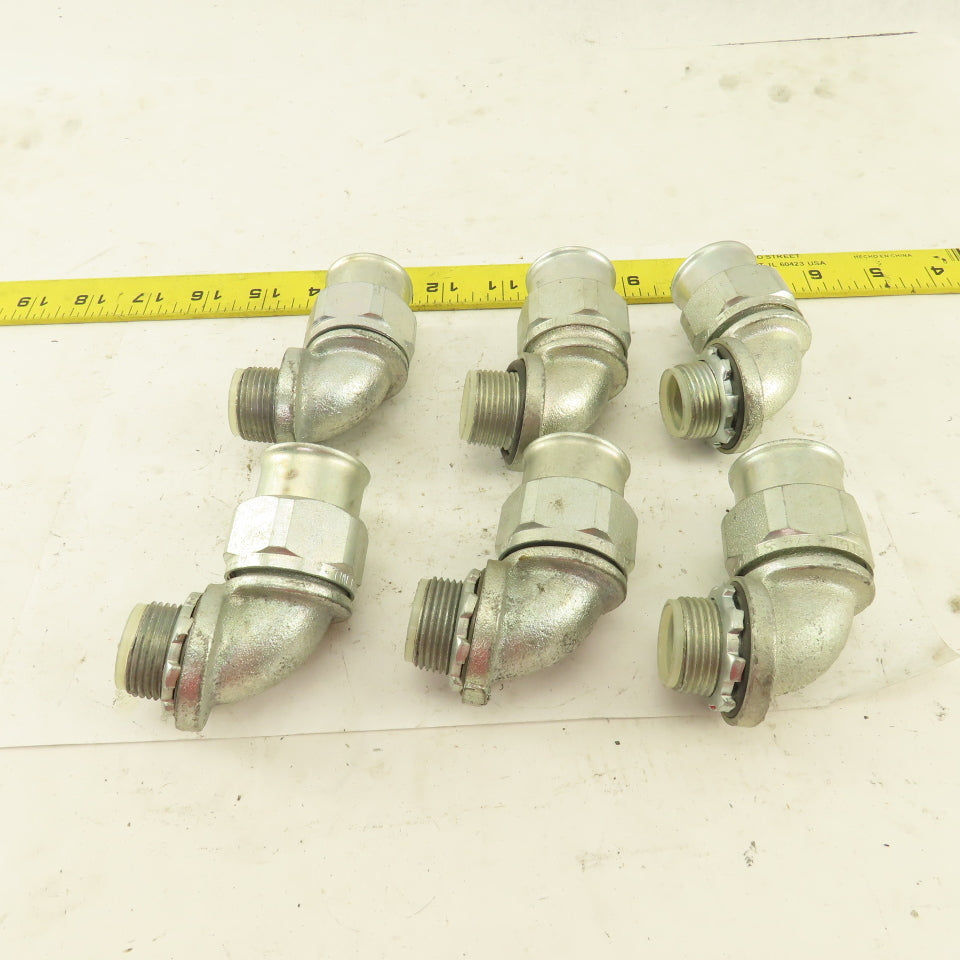 Appleton 3/4" Insulated 90° Malleable Iron Liquidtight Grip Connector Lot of 6