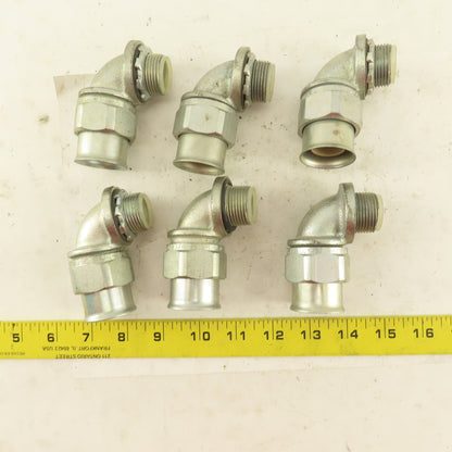 Appleton 3/4" Insulated 90° Malleable Iron Liquidtight Grip Connector Lot of 6