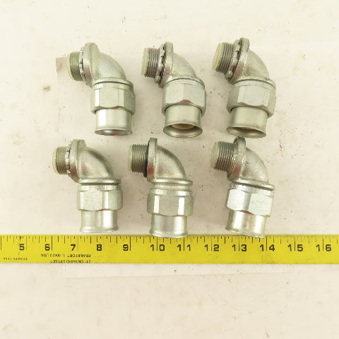 Appleton 3/4" Insulated 90° Malleable Iron Liquidtight Grip Connector Lot of 6