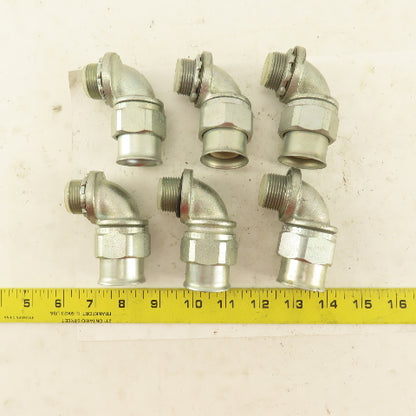 Appleton 3/4" Insulated 90° Malleable Iron Liquidtight Grip Connector Lot of 6