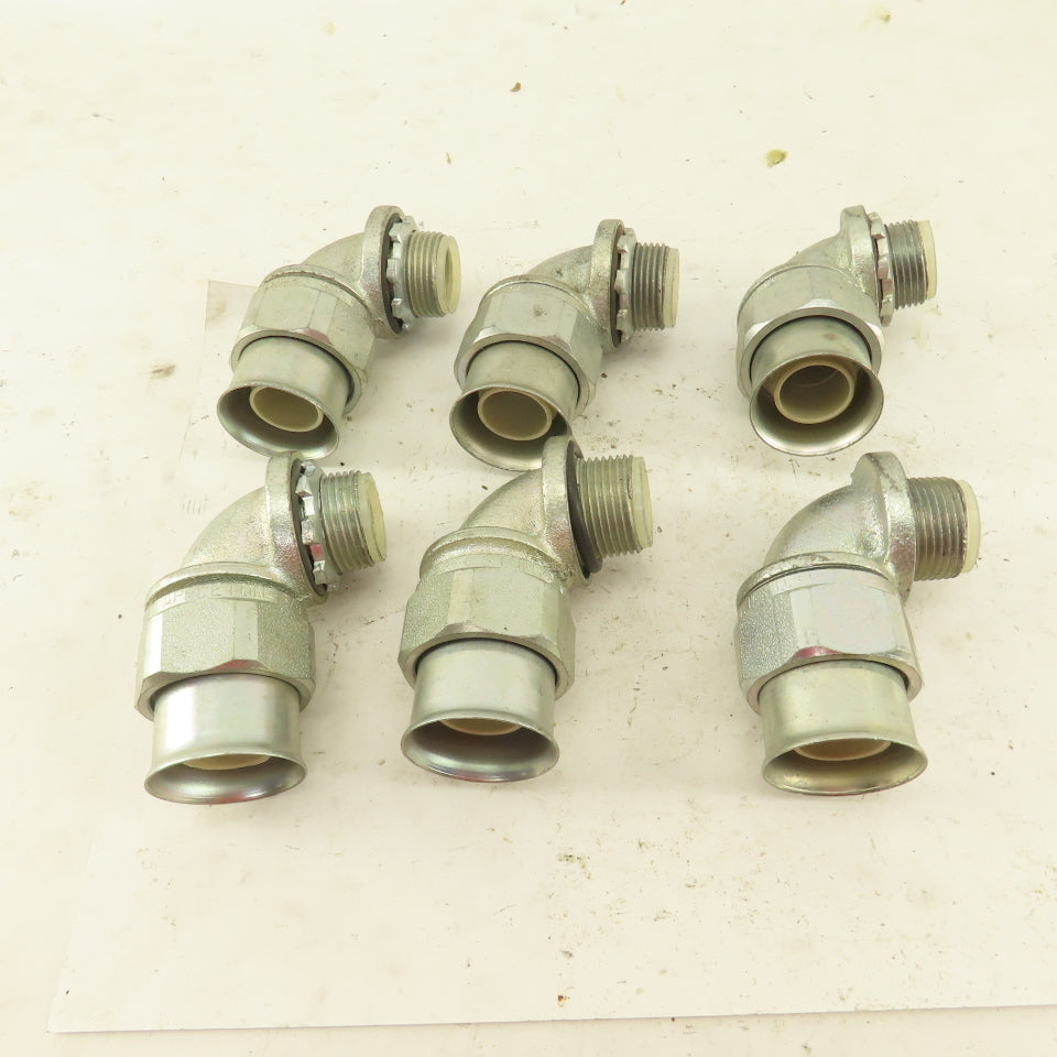 Appleton 3/4" Insulated 90° Malleable Iron Liquidtight Grip Connector Lot of 6