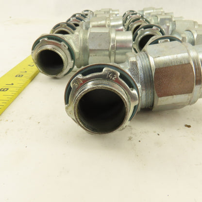 T & B 3/4" Non- Insulated 90° Malleable Iron Liquidtight Grip Connector Lot/11