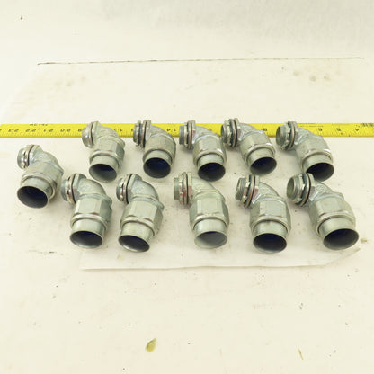 T & B 3/4" Non- Insulated 90° Malleable Iron Liquidtight Grip Connector Lot/11