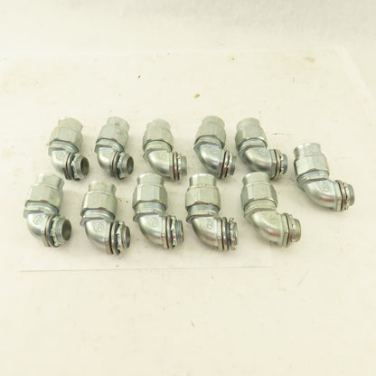 T & B 3/4" Non- Insulated 90° Malleable Iron Liquidtight Grip Connector Lot/11