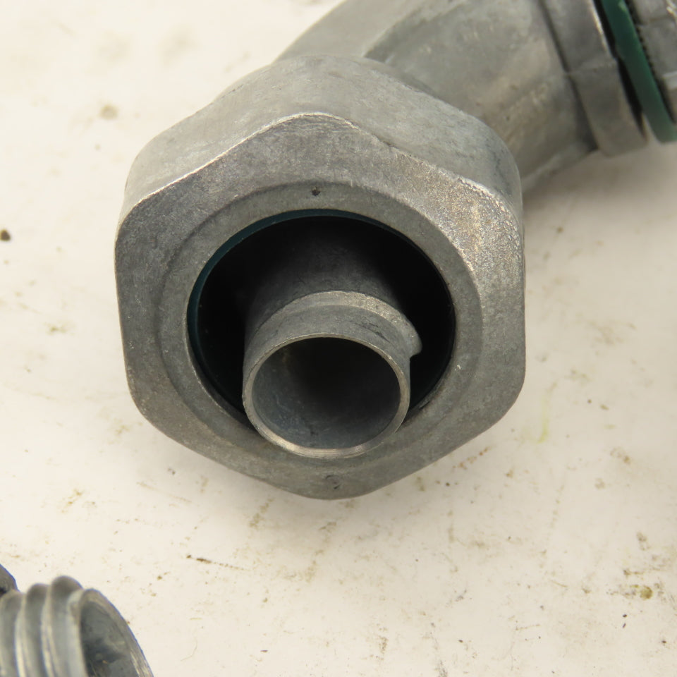 3/8" Non-Insulated 90° Aluminum Liquidtight Grip Connector Lot of 6