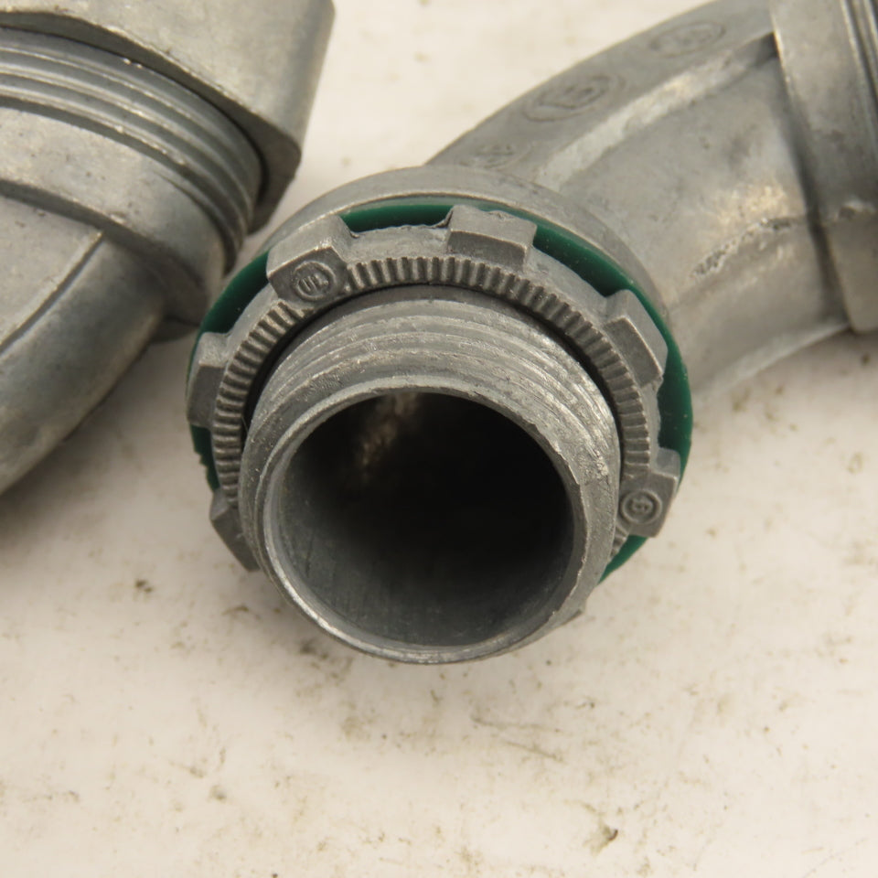 3/8" Non-Insulated 90° Aluminum Liquidtight Grip Connector Lot of 6