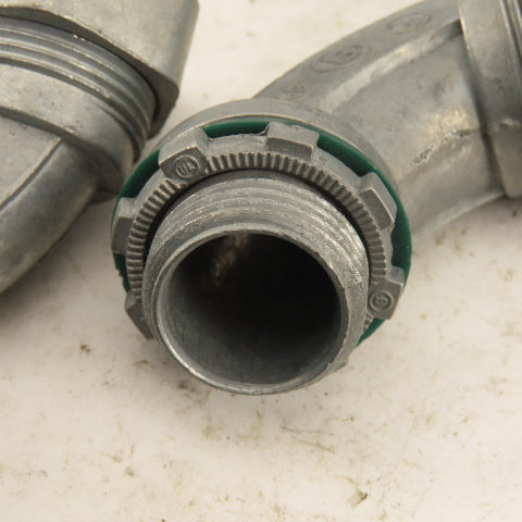 3/8" Non-Insulated 90° Aluminum Liquidtight Grip Connector Lot of 6