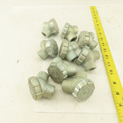 Appleton 1/2" Rigid Conduit Malleable Iron 90° Female Connector Lot of 9