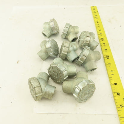 Appleton 1/2" Rigid Conduit Malleable Iron 90° Female Connector Lot of 9