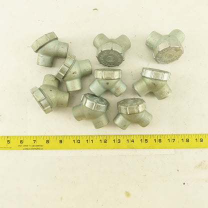 Appleton 1/2" Rigid Conduit Malleable Iron 90° Female Connector Lot of 9
