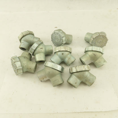 Appleton 1/2" Rigid Conduit Malleable Iron 90° Female Connector Lot of 9