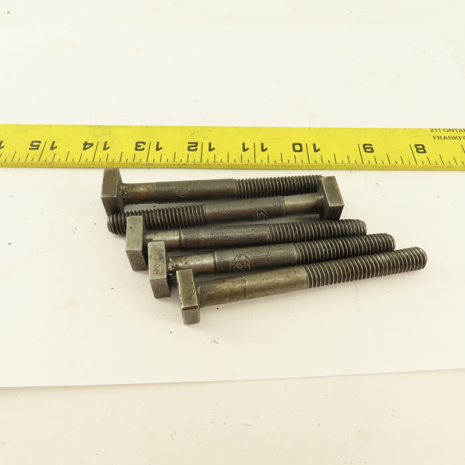 Jergens 3/8-16 Thread Low Profile 5/8" Square Head Bolt 3-3/4" OAL Lot Of 5